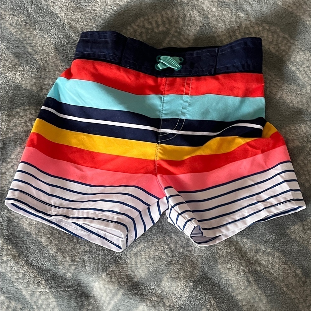 Cat & Jack Navy and Red Swim Shorts NWOT